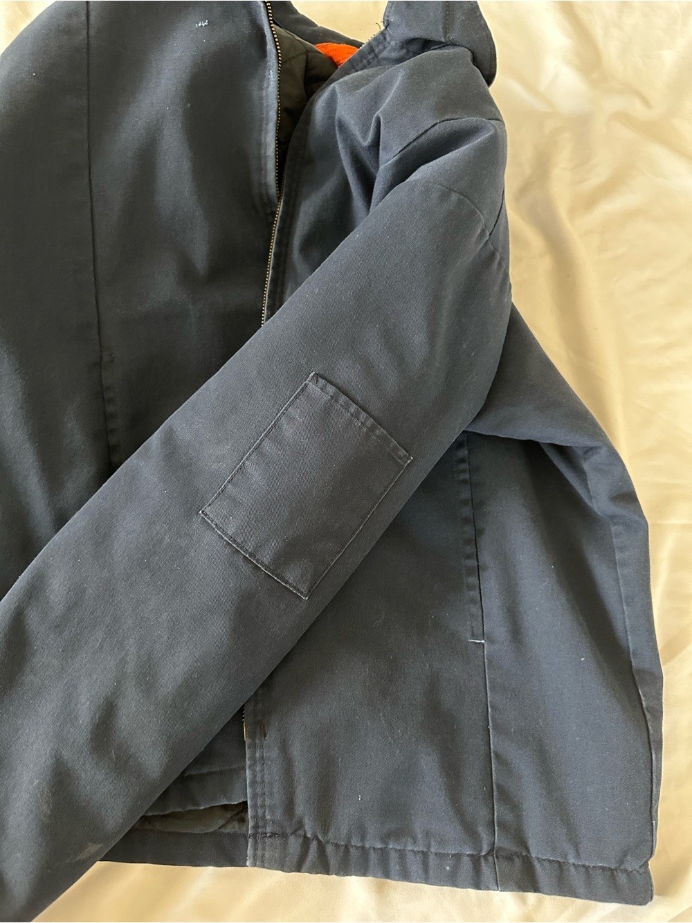 Men's Navy Zip Workwear Jacket - Picture 5 of 6